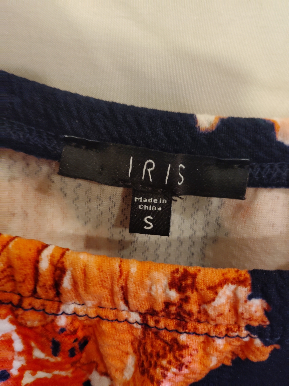 IRIS Navy Floral Off-Shoulder Ruffle Top - Picture 3 of 4